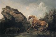 George Stubbs Horse Frightened by a lion Spain oil painting artist